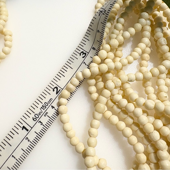 Vintage Gerda Lynggaard Bone Bead Multi-strand Ivory Dark Brown Black Necklace - Picture 8 of 16